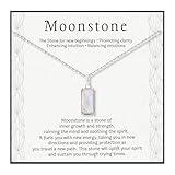 HOPE LOVE SHINE New Beginnings Rainbow Moonstone Sterling Silver Necklace for Women - Gifts for Her - Divorce Gifts for Women, Fertility Necklace, Break Up, Recovery, Retirement