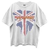 Def Leppard T Shirt British Flag Adult Oversized Drop Shoulder White 80s Music Retro Style Graphic Tees