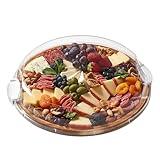 FARBERWARE Build-a-Board Cutting Board with Single Compartment and Clear Locking Lid for Charcuterie, Snacks, and More, Acacia