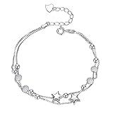 Lolvmvchi Valentines Day Gifts For Her Deal Of+The Day Prime Today 925 Sterling Silver Bracelet Simple Adjustable Bangle Bracelets Gifts For Birthday Anniversary Christmas Day