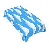 TKS MITLAN Blue Sky and White Clouds Tablecloth Decor Cloud Vector Set Collection Graphic Clip Art Design Table Cloth Dining Room Kitchen Table Cover 60" X 84" Oblong/Rectangle