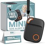 Medical Alert System for Seniors with Fall Detection -GPS 4G LTE Cellular SOS Alert System, 24/7 Emergency Monitoring - Call to Activate - Elderly Life Alert Necklace (Mini Y Black)