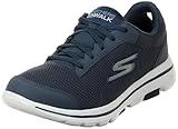 Skechers Men's Gowalk 5 Qualify-Athletic Mesh Lace Up Performance Walking Shoe Sneaker, Navy/Blue, 10.5