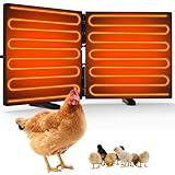 Foldable Chicken Coop Heater for Winter, 240W Large Size Waterproof Chicken Heater for Coop, Radiant Heat Chicks Coop Heater with 2 Heating Plates for Inside and Outdoor Pet, 22.5'' X 11.2''