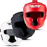 Elite Sports Best Boxing Headgear, Training Sparring Safety Head Guard for MMA, Kickboxing Trainees, Muay Thai, and Boxing for Adult Men (Black)