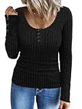 Grace's Secret Long Sleeve Shirts for Women Black Thermal Compression Shirts Fall Winter Sweaters Trendy Black S