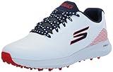 Skechers Men's Max 2 Arch Fit Waterproof Spikeless Golf Shoe Sneaker, White/Navy/Red, 10.5