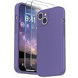 SURPHY Designed for iPhone 14 Plus Case with Screen Protector and Camera Protection, Liquid Silicone Phone Case with Soft Microfiber Lining (Iris Purple)