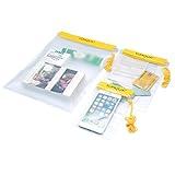 YUMQUA Clear Waterproof Bags, Water Tight Cases Pouch Dry Bags for Camera Mobile Phone Maps Pouch Kayak Military Boating Document Holder, Yellow