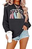 ALLTB Book Sweatshirts Women It’s a Good Day to Read Book Graphic Shirt Bookish Teacher Reading Pullover Long Sleeve Top