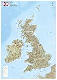 GeoMetro XL political/physical map of Great Britain (39.4 x 55.1 in) with lamination on both sides, writable, incl. Ireland, freeways
