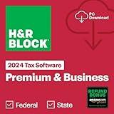 H&R Block Tax Software Premium & Business 2024 Win with Refund Bonus Offer (Amazon Exclusive) [PC Online code]