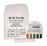 Steramine Quat Sanitizer Test Strips, 30 x QT-10 Test Strips to Measure 0-400 PPM, 2 x Envelopes, 15 Litmus Paper Each, Quat Test Strips for Testing Sanitizing Solution for Hotels, Bar & Restaurants