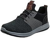 Skechers Men's Classic Fit-Delson-Camden Sneaker, Black/Grey, 13 Wide US