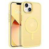 BENTOBEN Magnetic for iPhone 13 Case & iPhone 14 Case [Compatible with Magsafe] Translucent Matte Phone Case iPhone 13/14 Slim Shockproof Women Men Protective Cover for iPhone 13/14 6.1", Yellow