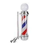 Beuioslyr Wall-Mounted Pole Lamp，32'' LED Barber Pole Light Classic Style Barbershop Rotating Light Fixture，Red, White and Blue Barbershop Lamp Pole LED Hair Salon Open Classic Sign (32")