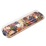 FARBERWARE Rectangular Build-a-Board Cutting Board with Single Compartment and Clear Locking Lid for Charcuterie, Snacks, and More, Bamboo