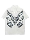 Brand Niche Personality Short Sleeved Printed Shirt for Men, Loose Casual Beach Shirt for Couples, Fashionable Summer Shirt for Women, Perfect for Warm Weather Getaways White