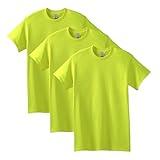 Gildan mens Heavy Cotton T-shirt, Style G5000, Multipack T Shirt, Safety Green (3-pack), Large US