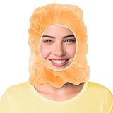 AMZ Medical Supply Orange Disposable Hood Caps, One Size. Pack of 100 Polypropylene Disposable Hoods with Elastic Edge. Breathable Full Face Hair Net. Protective Caps Hoods Hairnets