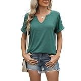 Summer Tops for Women 2025 Womens V-Neck T Shirts Short Sleeve Summer Tops Casual Basic Tees 2025 Trendy Clothes Vneck Tshirts Shirts for Women