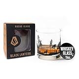 Black Lantern Whiskey Glasses - Unique Themed Cocktail & Everyday Use Drinking Glasses, Perfect for Outdoor Enthusiasts & Nature Lovers - (One 11oz. Glass) Forest Animal Design