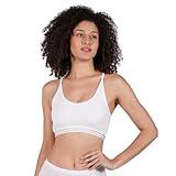 ORGANICKID Womens Organic Cotton Soft String Crop Top Bralette GOTS Certified Sports Bra (US, Alpha, X-Large, Regular, Regular, White)