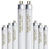8 Pack 21 Inch T5 Fluorescent Light Bulb 13 Watt F13T5/CW Compatible for Sylvania Satco Philips GE Under Cabinet Tube Light Cool White 800 Lumen G5 Base 8 Count