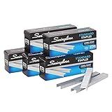 Swingline Staples, 5 Pack, Standard Staples for Desktop Staplers, 1/4" Length, 210/Strip, 5000/Box (35101)