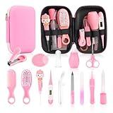 Baby Healthcare and Grooming Kit, 20 in 1 Baby Safety Set Newborn Nursery Health Care Set with Hair Brush Scale Nail Clippers for Baby Girls Boys (20 Kits Pink)