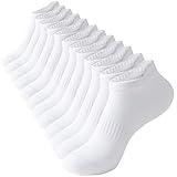 ACCFOD 9-11 Womens White Ankle Socks Athletic Running Low Cut Socks With Tab for Women