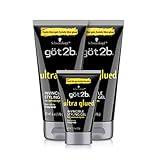 Got2B Ultra Glued Invincible Styling Gel 2 - 6 oz tubes + 1 Travel 1.25 oz tube