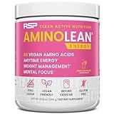 RSP NUTRITION AminoLean Pre Workout Powder, Amino Energy & Weight Management with Vegan BCAA Amino Acids, Natural Caffeine, Preworkout Boost for Men & Women, 30 Serv, Pink Lemonade…