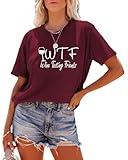 Women WTF Wine Tasting Friends Tshirt (Red,XX-Large,XX-Large,Female,Adult,US,Alpha,Regular,Regular)