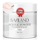 Saviland Clear Acrylic Powder 5.29OZ Large Capacity Acrylic Nail Powder Polymer Beginner Friendly Long Lasting No Need Nail Lamp Professional Acrylic Powder for French Manicure Nail Carving