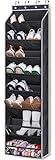 KEETDY Over The Door Shoe Rack for Door Fit 20 Pairs Sneakers Large Hanging Shoe Organizer for Closet Storage Boots, Black