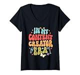 Womens Content Creator Social Media In My Content Creator An Era V-Neck T-Shirt