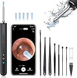 Ear Wax Removal Tool Camera - Birthday Christmas Gifts for Women Men Mom Dad, FSA HSA Eligible, Ear Wax Removal Kit with 7 Ear Pick, Ear Cleaner with 1080P Camera for iOS & Android (Black)