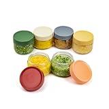 EONJOE 2 oz Glass Dressing Containers To Go Sauce Cups Mini Condiment Dip Jars with Lids Lunch Box Accessories,6-Pack