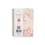 Undated To Do List by Bright Day Daily Task Checklist daily planner to do list notebook Non Dated Flex Cover Spiral Organizer Habit Tracker 8.25 x 6.25, Floral