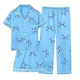Umeyda Boys Pajamas Sets Short Sleeve Sleepwear 3-Piece Pjs Set, Blue Gaming Console, 9-10 Years