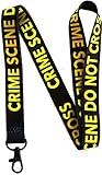 EASTEX Crime Scene Do Not Cross Lanyard Keychain - Forensic Science ID Lanyards for Keys for Men Women - Law Enforcement ID Badge Holder for CSI Fan Teacher Nurse - True Crime Gifts (Black Lanyard)