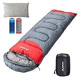 BISINNA Sleeping Bag with Pillow - 4 Season Backpacking Sleeping Bag Lightweight Waterproof Warm and Washable for Adults, Kids, Women, Men's Outdoors Camping, Hiking, Mountaineering