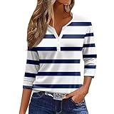 of Today Prime Business Casual Outfits for Women Summer Striped Tunics 3/4 Length Sleeve Womens Tops Plus Tunic Tshirts Shirts for Women Womens Half Sleeve Tops My Recent Order Navy