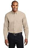 Port Authority Men's Tall Long Sleeve Easy Care Button-Down Shirt, Stone, 3XLT