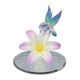 Glass Baron ~ Lavender Lily with a Hummingbird Figurine