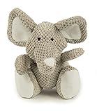 goDog Checkers Elephant Squeaky Plush Dog Toy, Chew Guard Technology - Gray, Large
