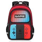 TILYTADLY School Backpack for Boys - HFHTDC Gamer Boys Backpack for Kids Children Teens Elementary Middle School - Students Bookbag Ages 6-18,17″ Video Game Bookbag Travel Back Pack