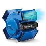 Lasko X-Blower High Velocity Pivoting Utility Blower Fan for Cooling, Ventilating, Exhausting, and Drying, 6 Position 3-Speed Floor Fan with AC Outlet, Circuit Breaker, USB Port, 11x9x12, Blue, X12905