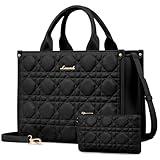 LOVEVOOK Purses and Handbags for Women, PU Leather Tote Bag Shoulder Crossbody Bags Top Handles Quilted Satchel